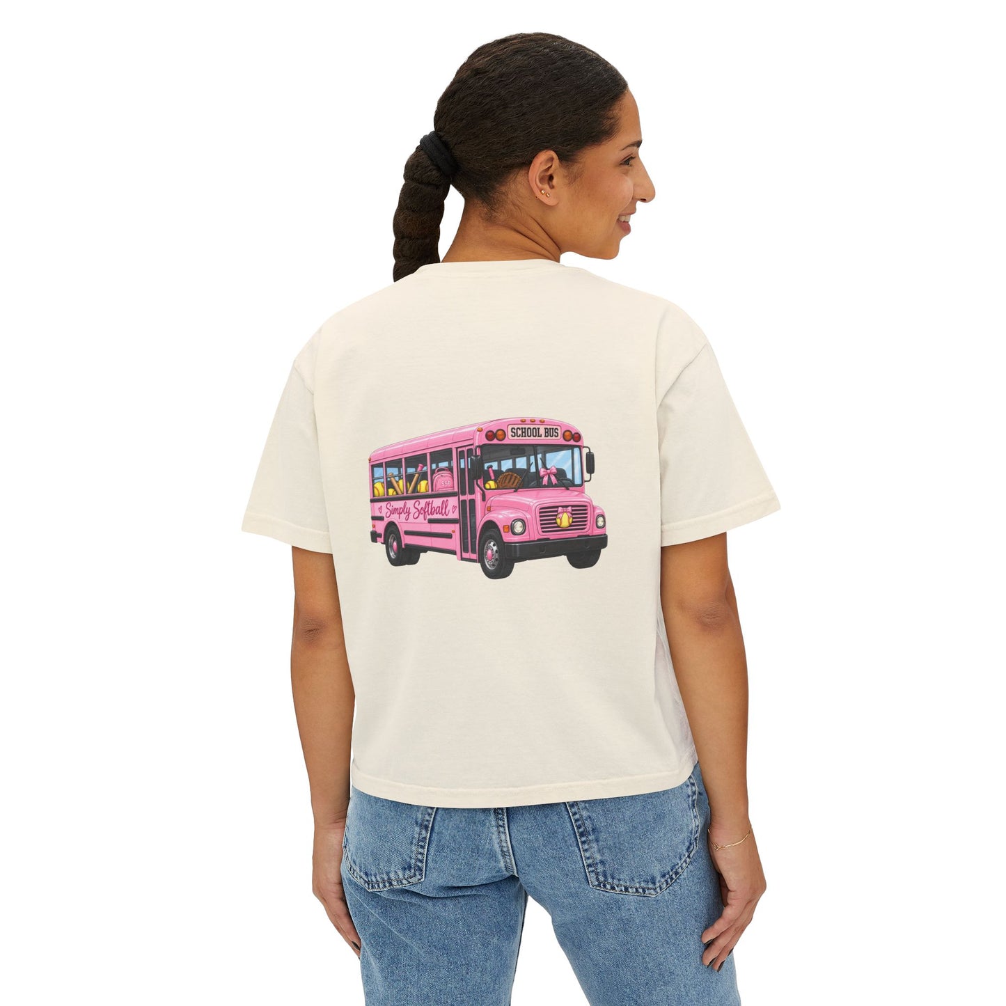 Pink School Bus Women's Boxy Tee