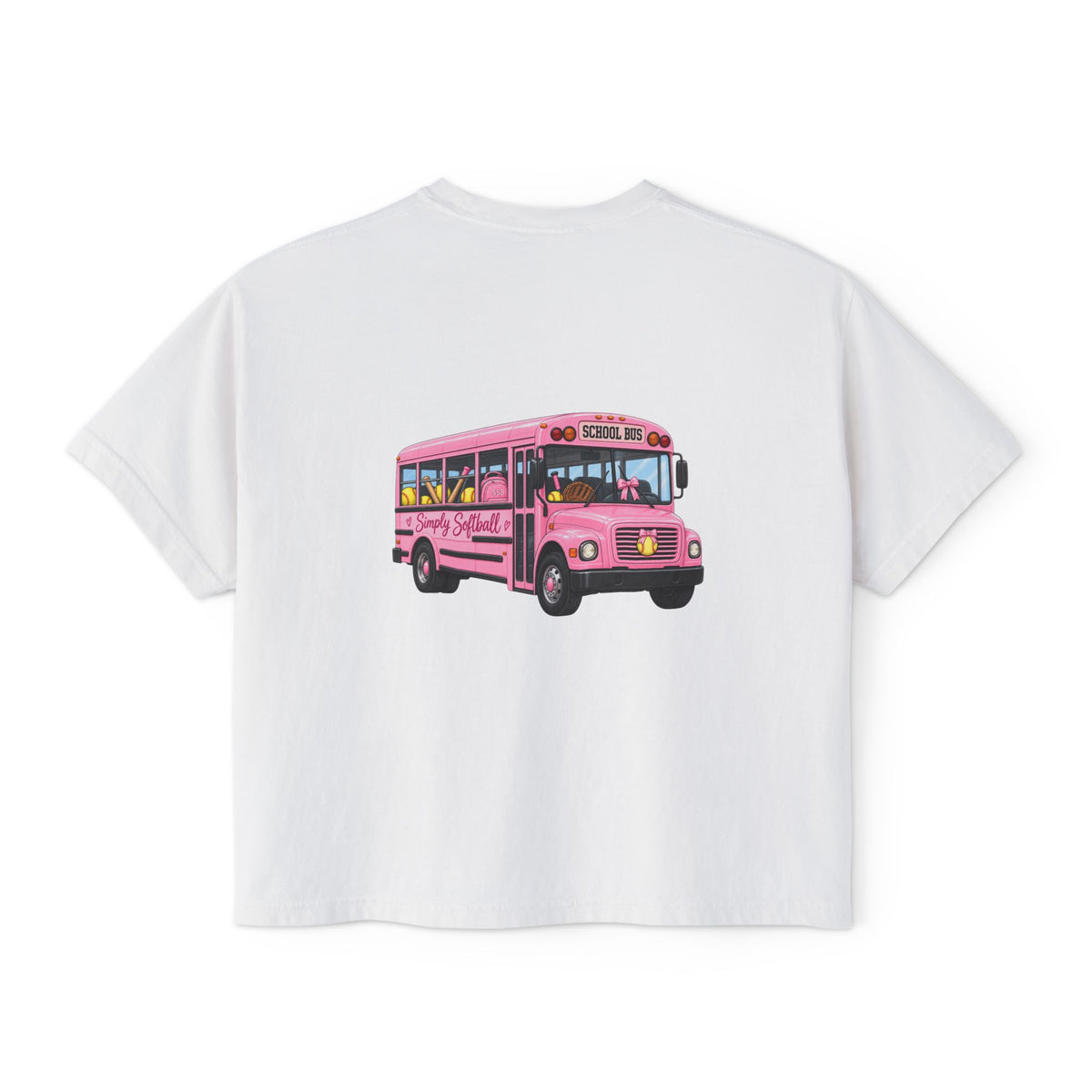 Pink School Bus Women's Boxy Tee