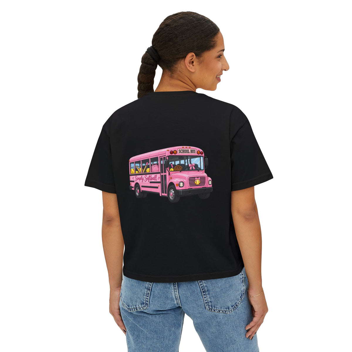 Pink School Bus Women's Boxy Tee